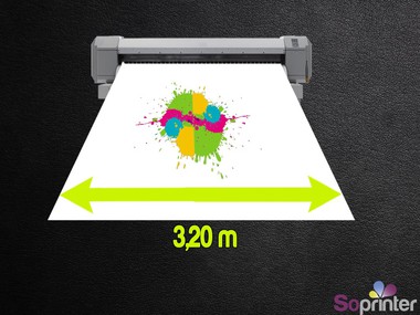 Impression jusqu'à 3.20M,
Large/Haut, sans raccords 