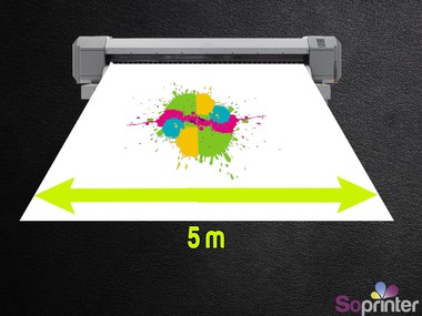 Impression jusqu'à 5 M, Large/Haut, sans raccords 