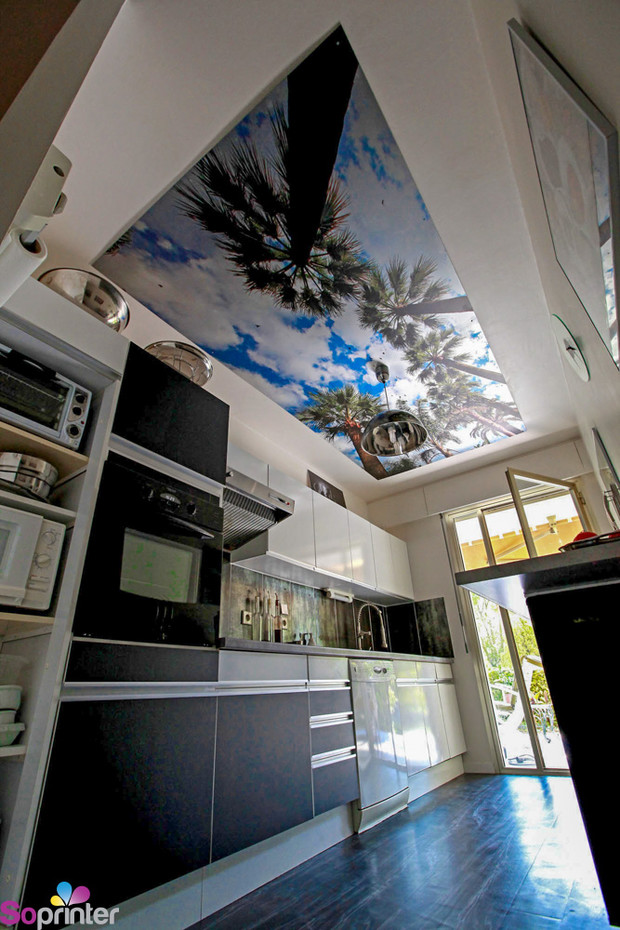 dibond alu brossé imprimé en situation dans une cuisine