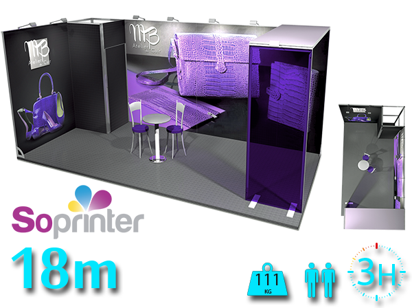 Stand modulaire 18m2 textile avec arche