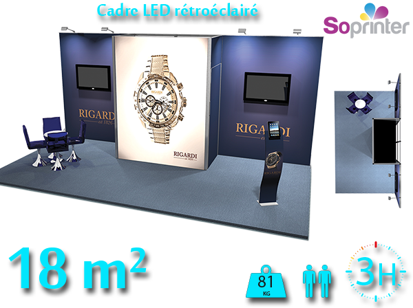 Stand modulaire 18m2 textile