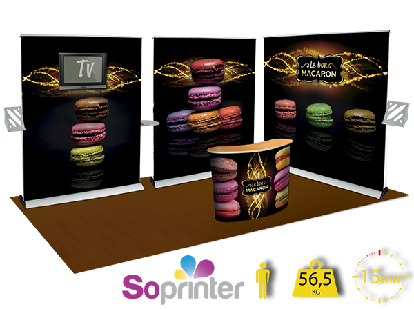 stand portable et pliable 15 m2 roll up