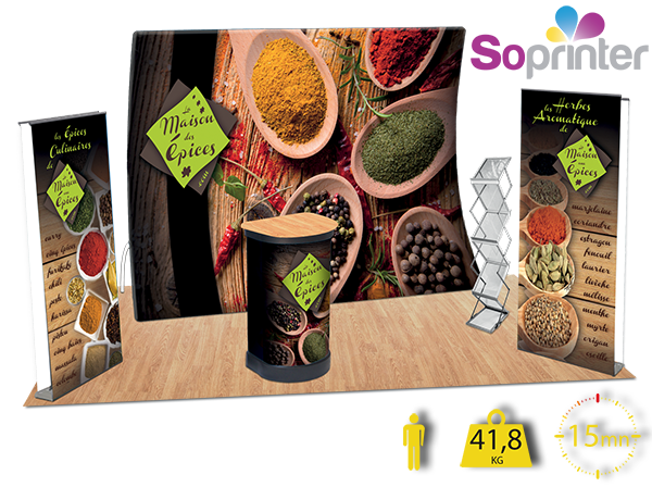 stand portable et pliable 15 m2 textile