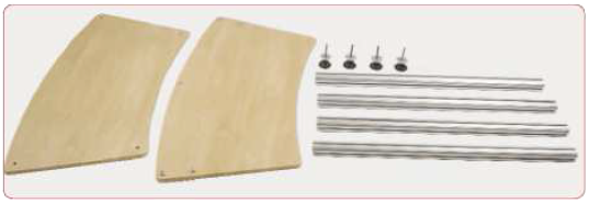 composition du kit complet comptoir courbe tablette plexi soprinter