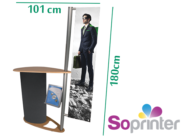 Comptoir élipse avec totem