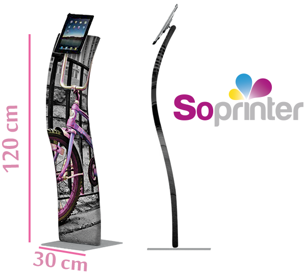 Support tablette personnalisable forme S
