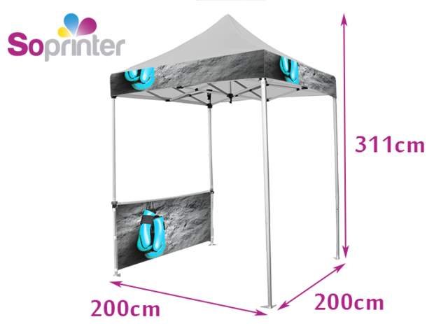 Tente 2X2 fronton et demi mur