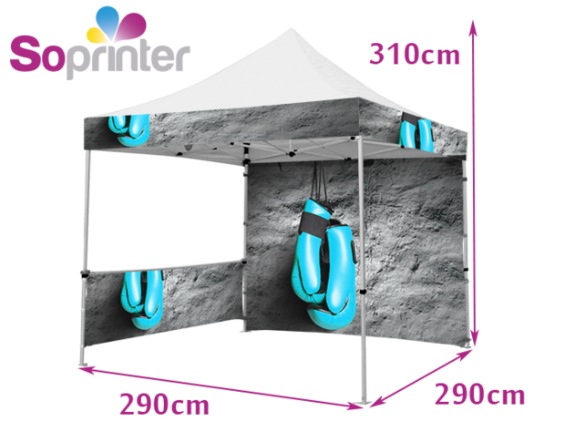 Tente 3X3 fronton mur et demi mur