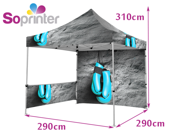 Tente 3X3 toit mur et demi mur