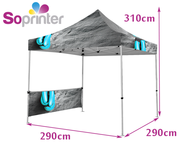 Tente 3X3 toit et demi mur