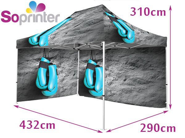Tente 3 X 4,5 toit murs fond et côté