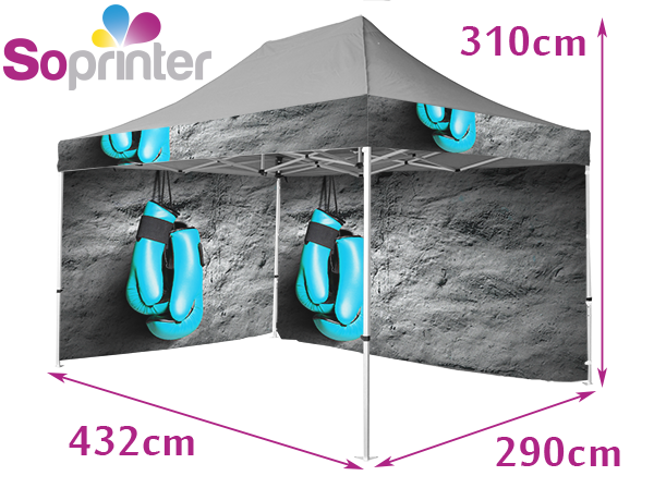 Tente 3 X 4,5 frontons murs fond et côté