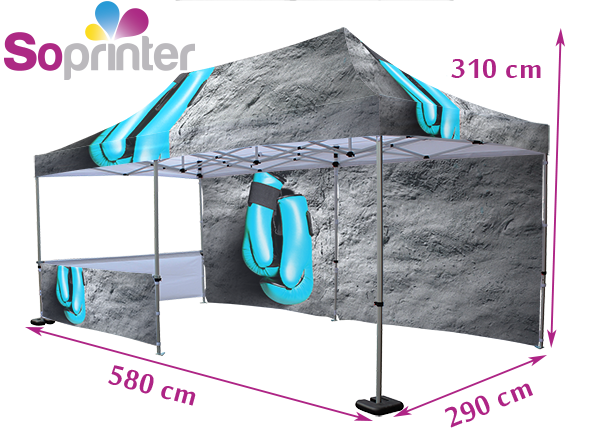 Tente 3 X 6 toit murs demis murs