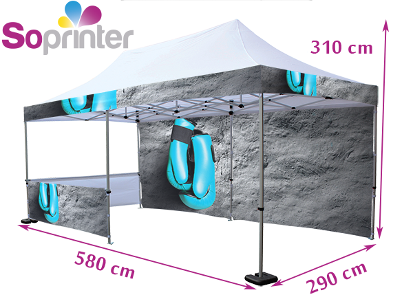 Tente 3 X 6 frontons murs demis murs