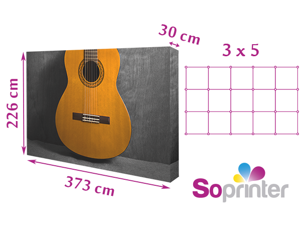 Stand textile droit 3 X 5 avec retours