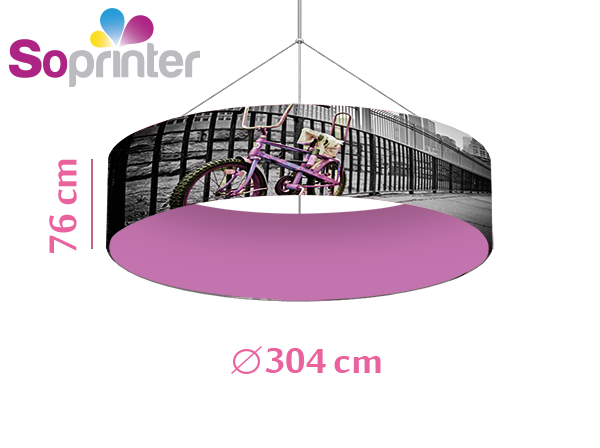 Enseigne suspendue circulaire 304 cm