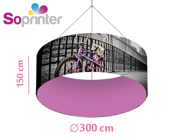 Enseigne suspendue circulaire 300 cm