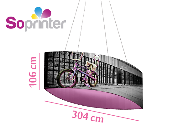 Enseigne suspendue ellipse 304 cm