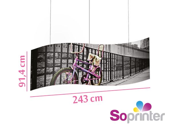 Enseigne suspendue ondulée 243 cm