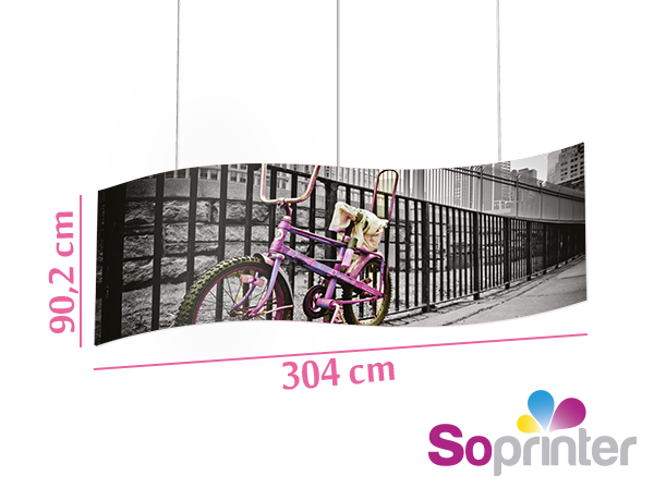 Enseigne suspendue ondulée 304 cm