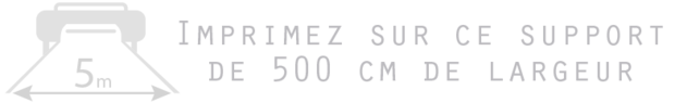 imprimez sur la bâche PVC 450 grs de 500 cm sans raccord