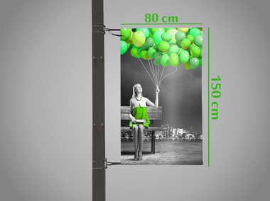 drapeau sur poteau simple 80 x 150 cm