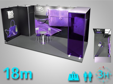 Stand modulaire 18m2 textile avec arche
