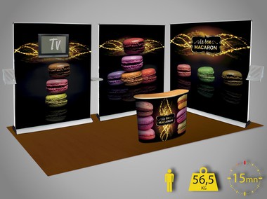 stand portable et pliable 15 m2 roll up