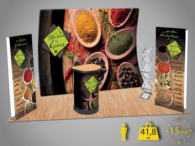 stand portable et pliable 15 m2 textile