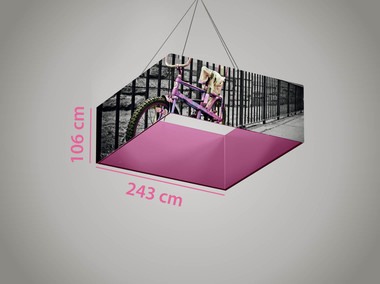 Enseigne suspendue carrée 243 cm