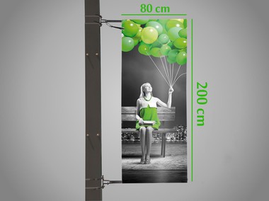 drapeau sur poteau simple 80 x 200 cm