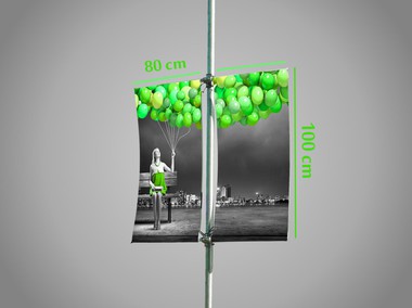 drapeau sur poteau double 80 x 100 cm
