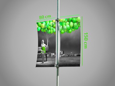 drapeau sur poteau double 80 x 150 cm