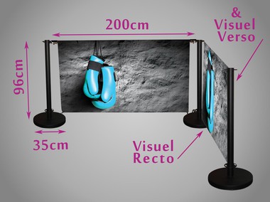 Barrière café 200 cm Recto Verso