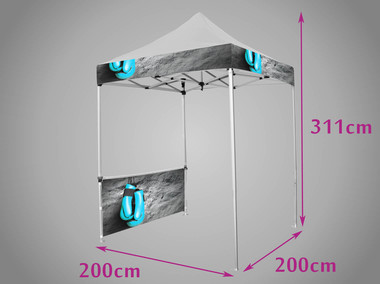 Tente 2 X 2 fronton et demi mur