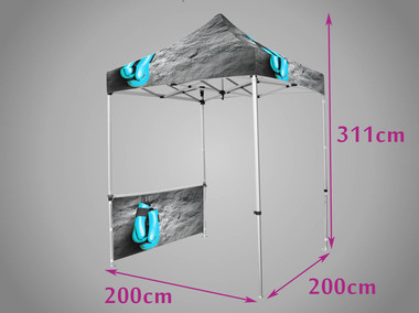 Tente 2 X 2 toit et demi mur