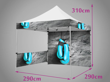 Tente 3 X 3 fronton, mur et demi mur