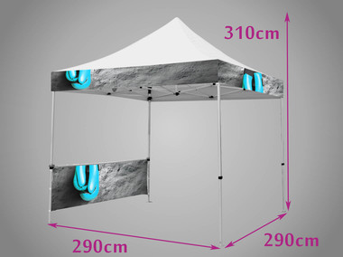 Tente 3 X 3 fronton et demi mur