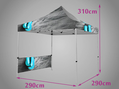 Tente 3 X 3 toit et demi mur