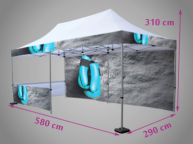 Tente 3 X 6 frontons murs demis murs