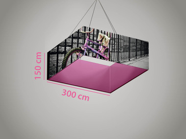 Enseigne suspendue carrée 300 cm