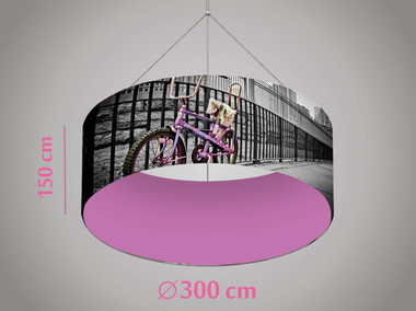 Enseigne suspendue circulaire 300 cm