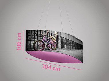 Enseigne suspendue ellipse 304 cm