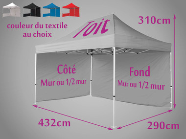 Tente 3 X 4,5 couleur unie