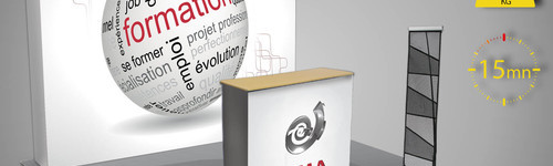 stand portable et pliable 9 m2 textile