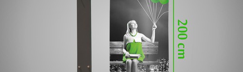drapeau sur poteau simple 80 x 200 cm
